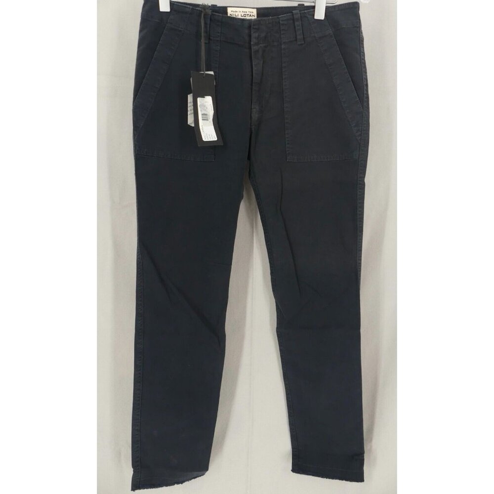 Nili Lotan Womens 0 Pants Jenna Utility Trouser Dark Navy Blue NWT